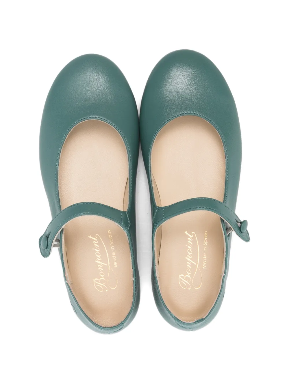 Bonpoint Ella strap ballerina shoes Groen