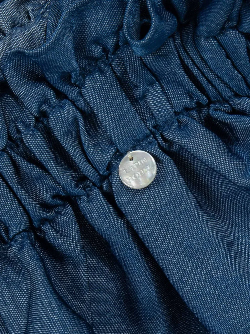 Ruffled-Detail Floral-Embroidery Dress