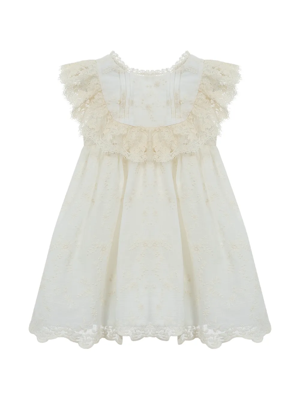 Lapin House Abito con colletto in pizzo - Bianco