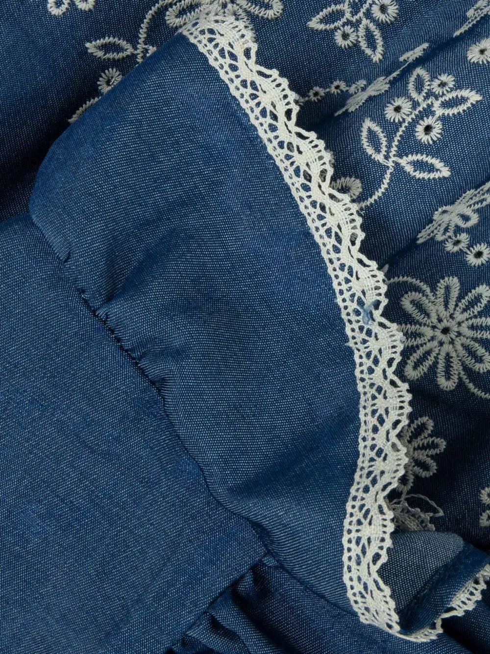 Lapin House Jurk met geborduurde bloemen Blauw