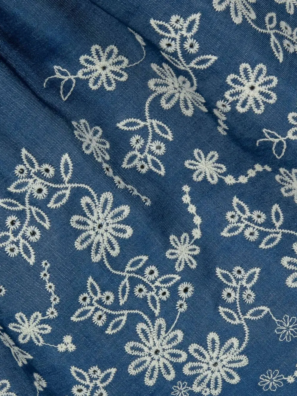Lapin House Jurk met geborduurde bloemen Blauw