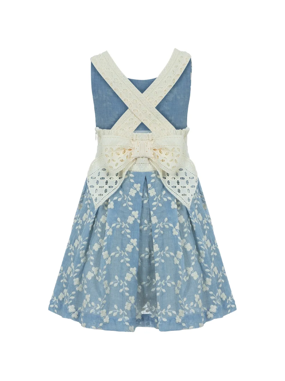 Lapin House Broderie anglaise jurk met geborduurde bloemen Blauw