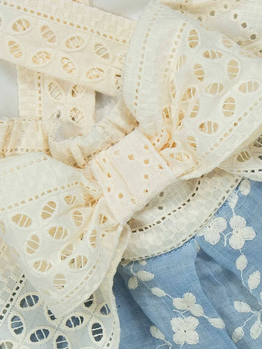 Lapin House Broderie anglaise jurk met geborduurde bloemen Blauw