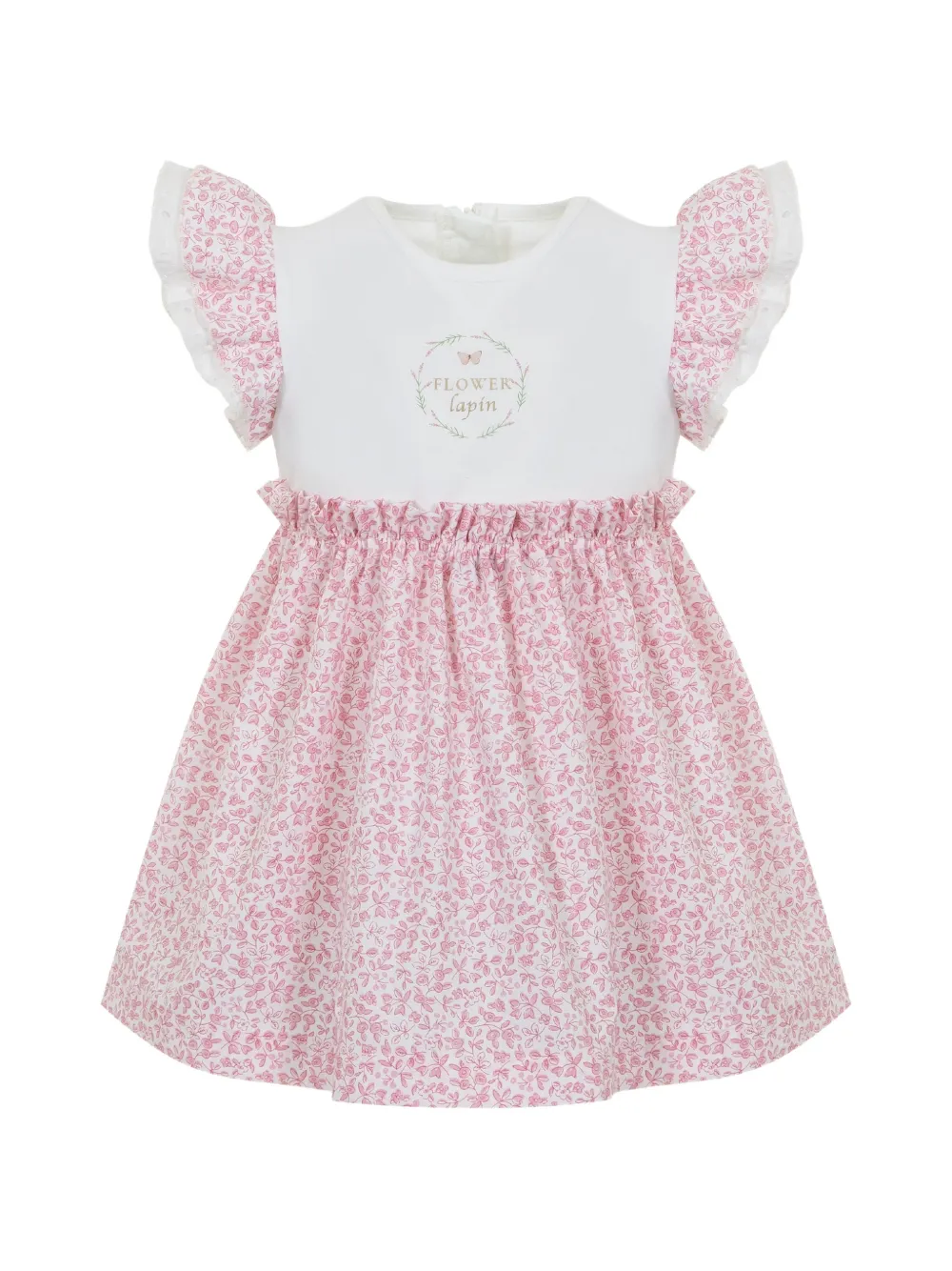 Lapin House ruffled floral-print dress - Bianco