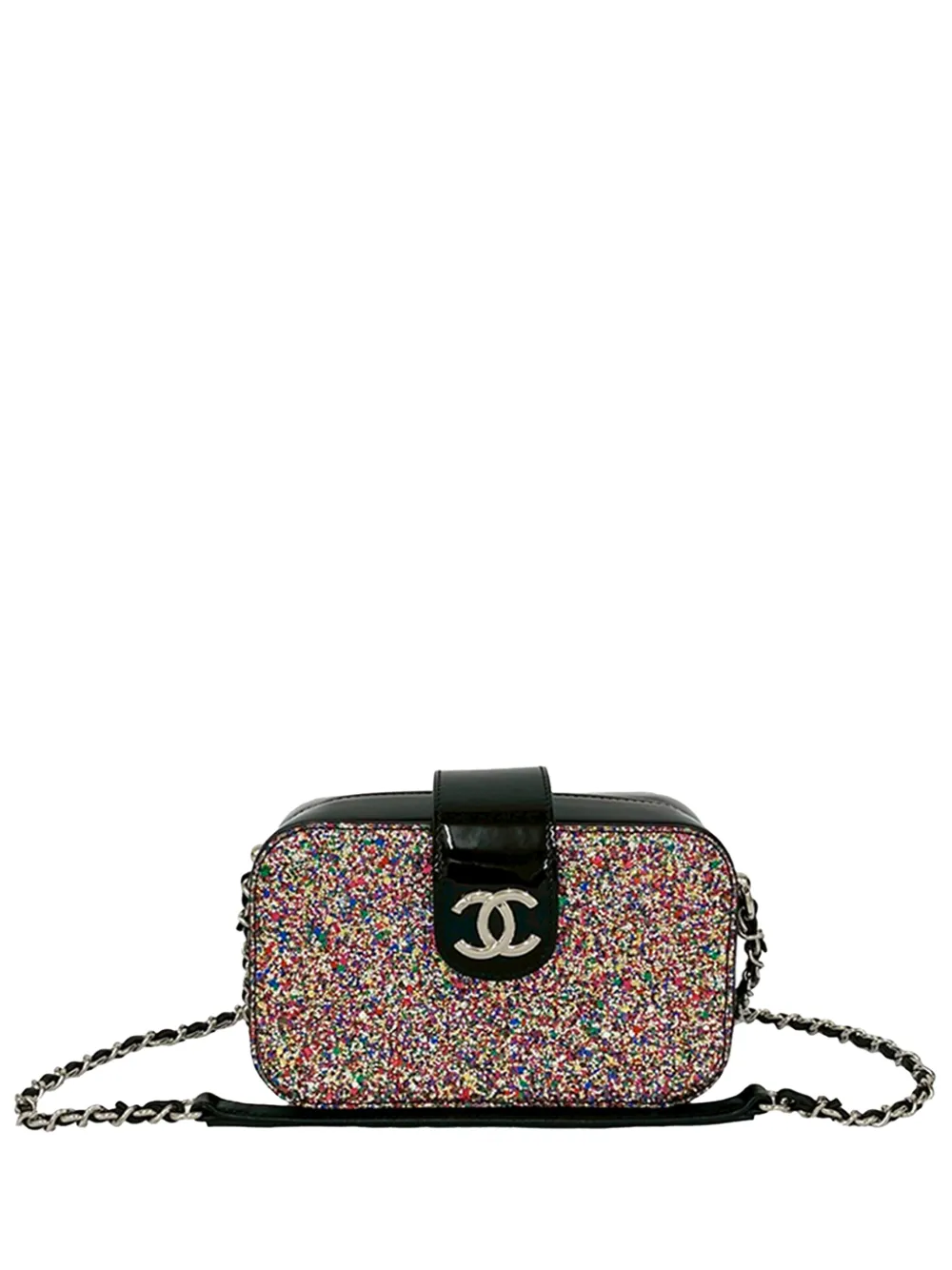 CHANEL Pre-Owned Borsa a tracolla Glitter Patent Evening On The Moon Camera Case 2017-2018 - Nero