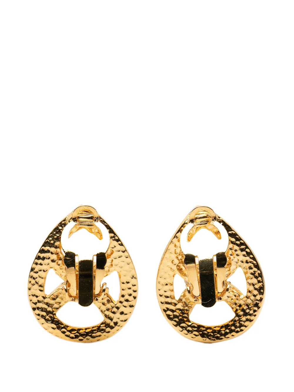 1990-2010 Gold Plated Cc Teardrop Clip On Earrings Costume Earrings