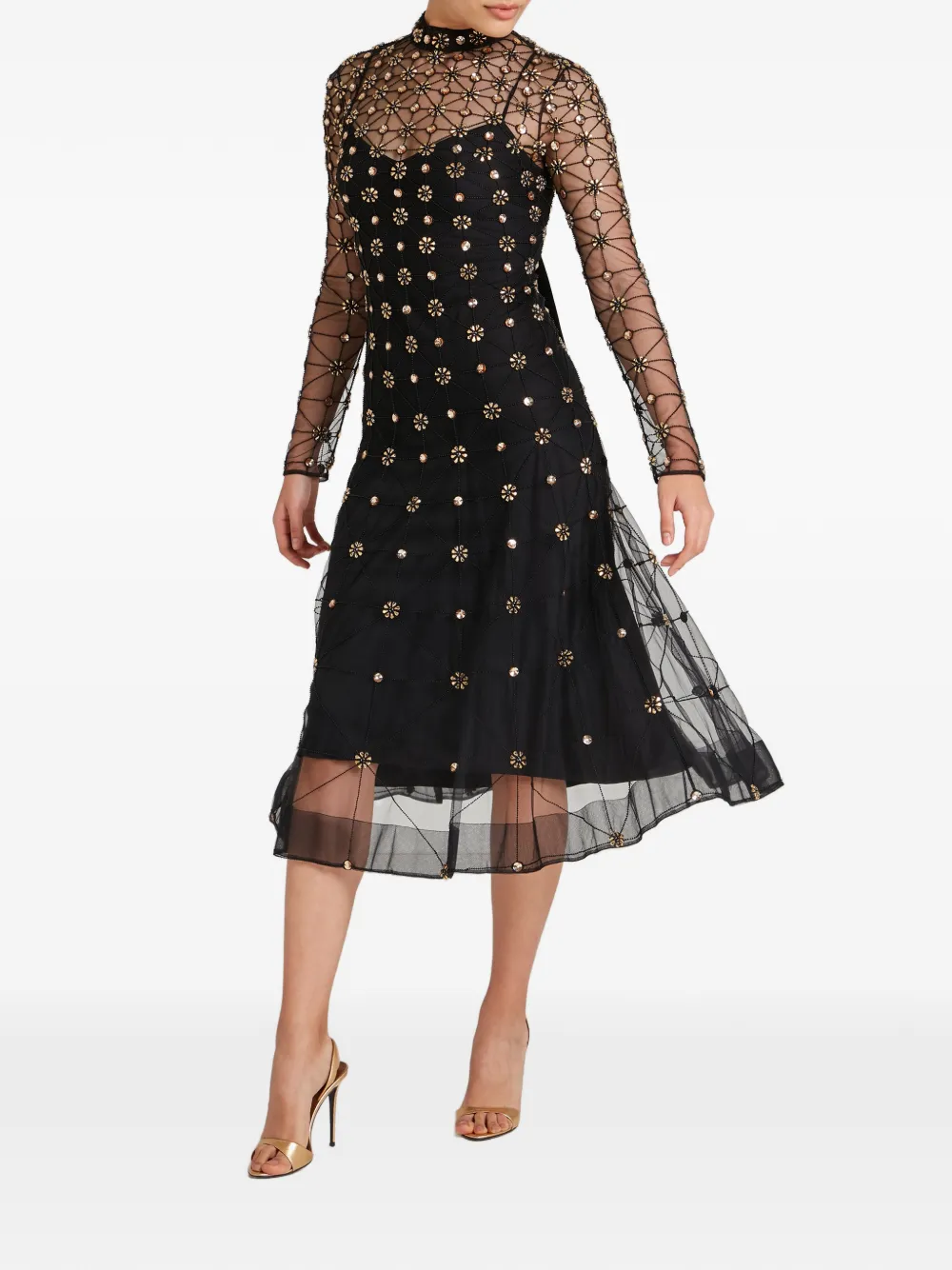  Temperley London Crystals-embellished Midi Dress - Black 