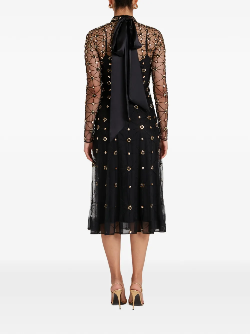 Temperley London Midi-jurk verfraaid met kristallen Zwart