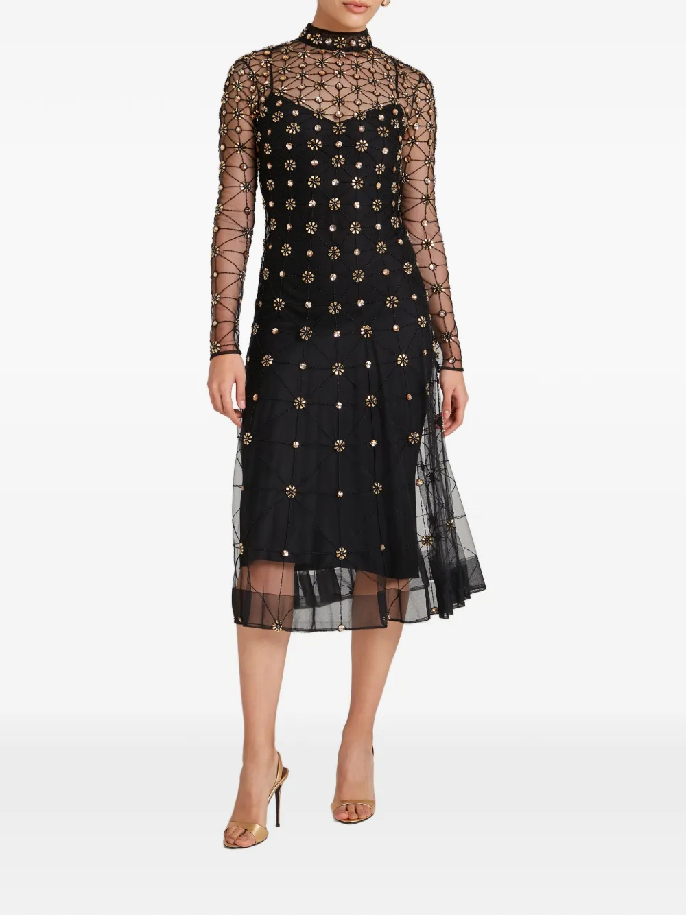  Temperley London Crystals-embellished Midi Dress - Black 