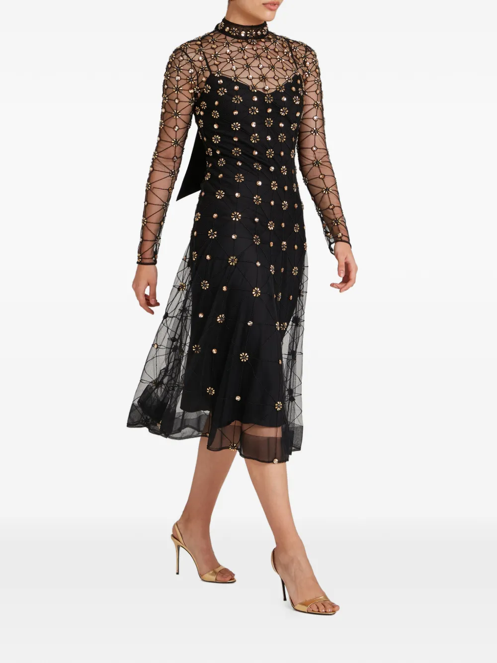 Temperley London Midi-jurk verfraaid met kristallen Zwart