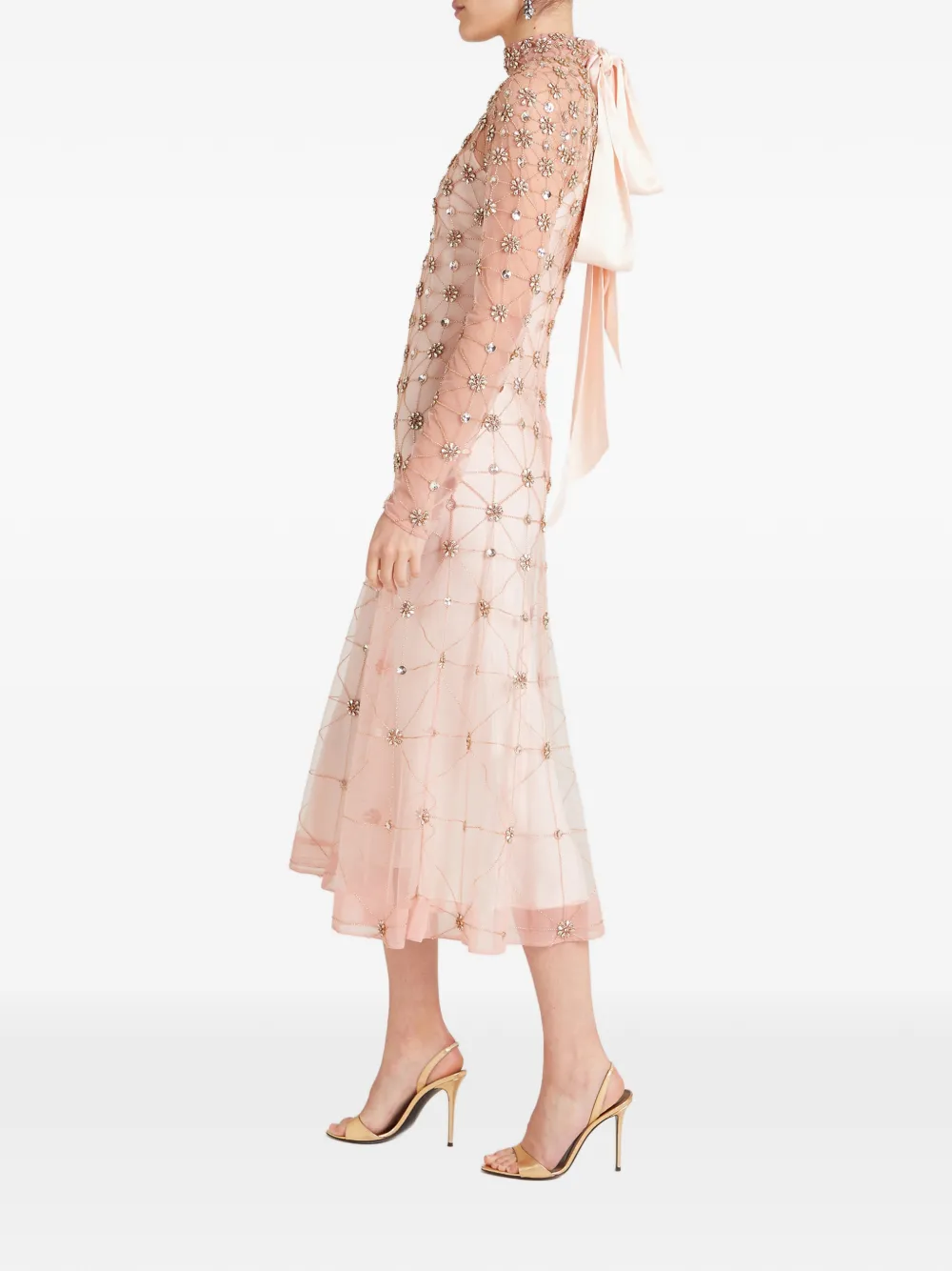 Temperley London Midi-jurk verfraaid met kristallen Roze