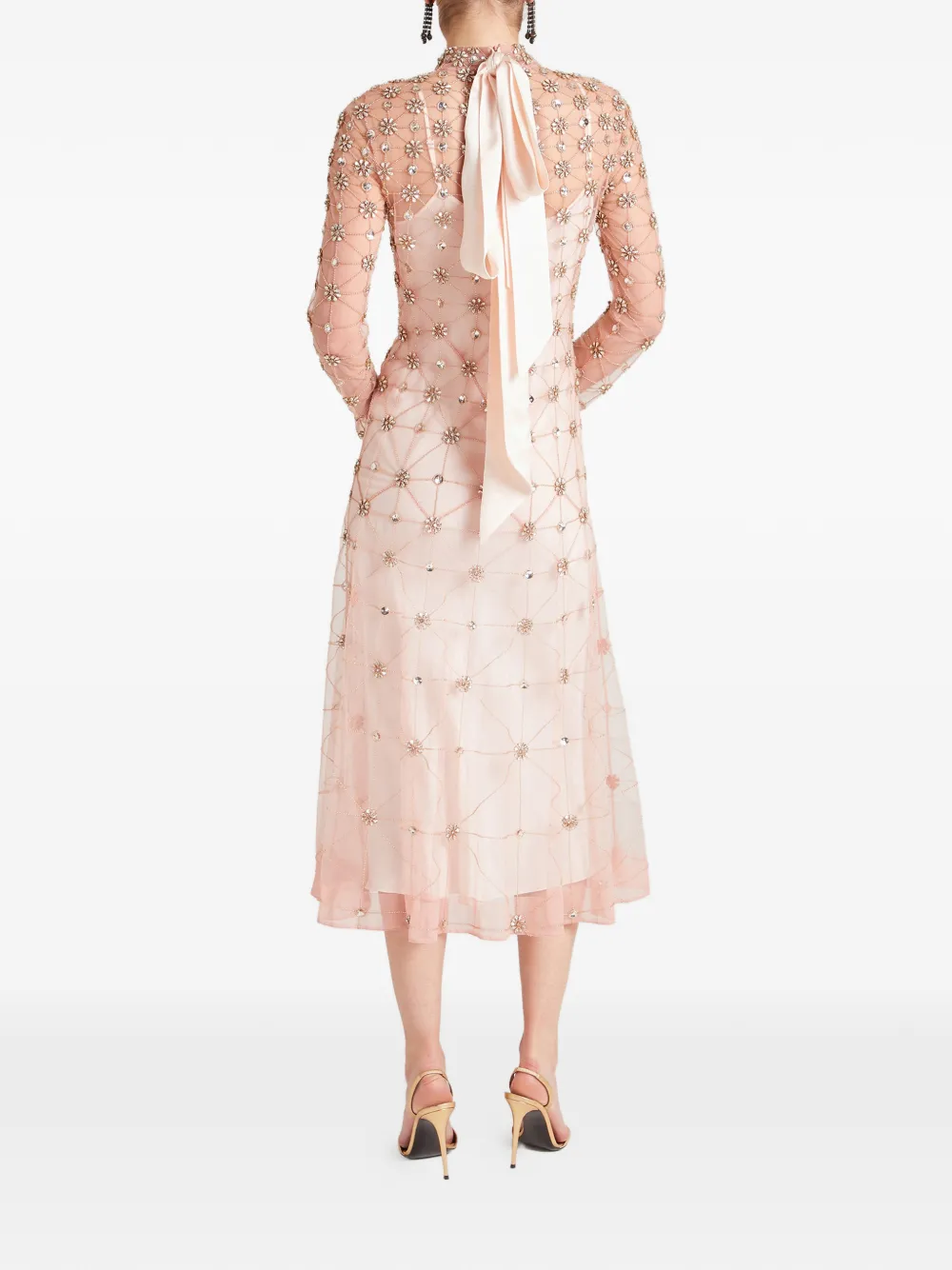Temperley London Midi-jurk verfraaid met kristallen Roze