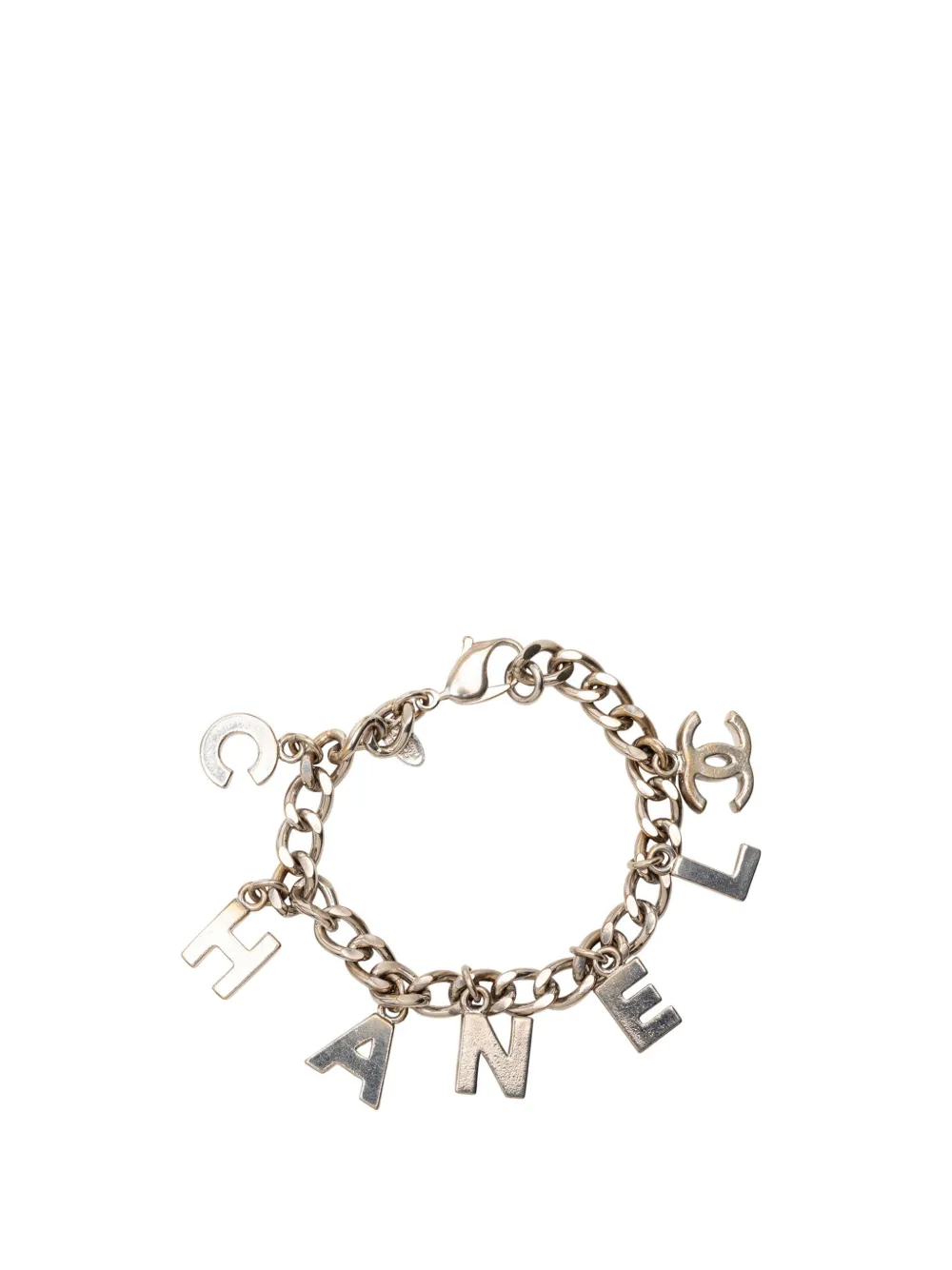 CHANEL Pre-Owned Bracciale placcato argento con ciondolo e logo 2005