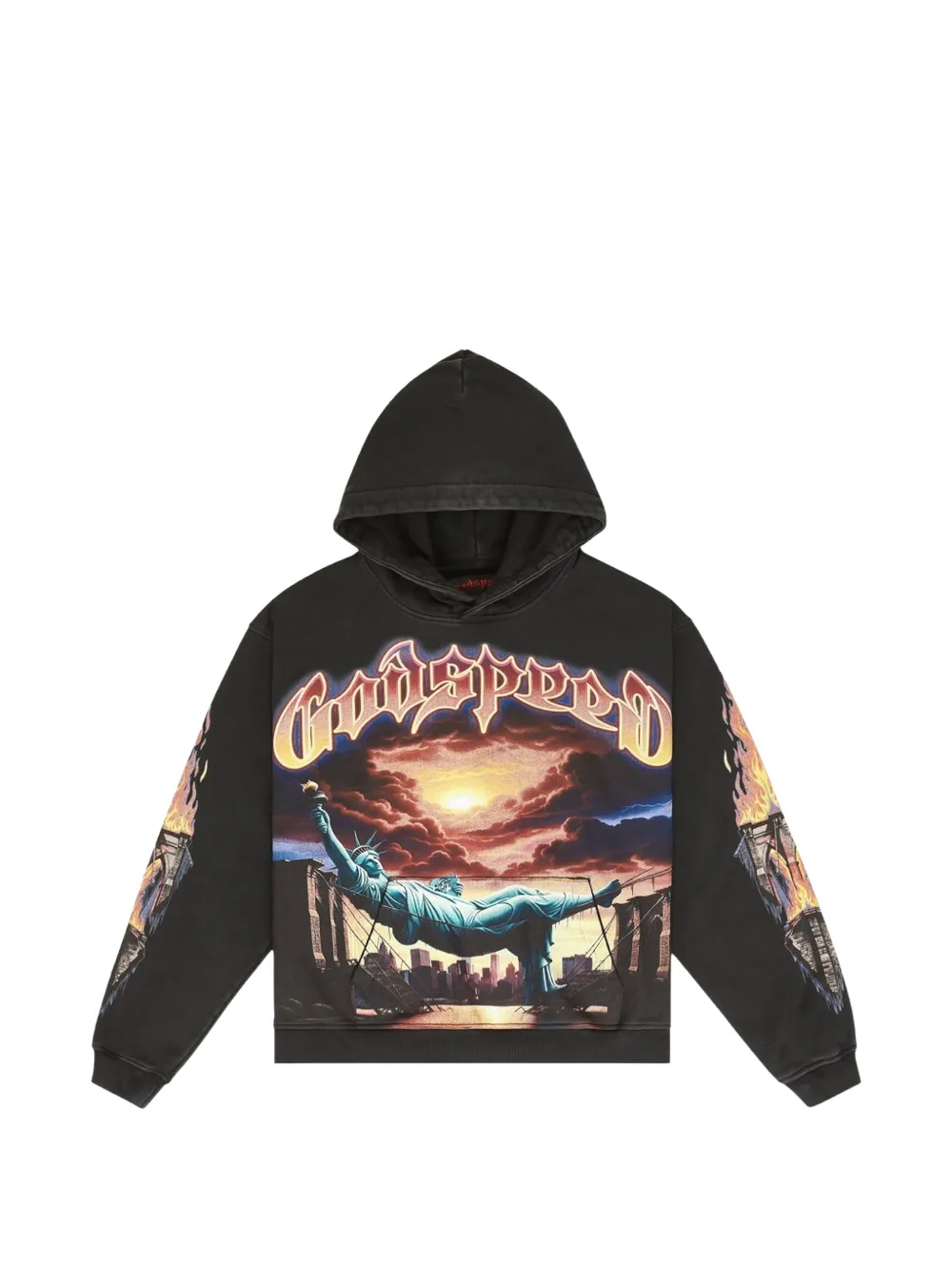 GODSPEED Burnt Bridges graphic hoodie - Nero