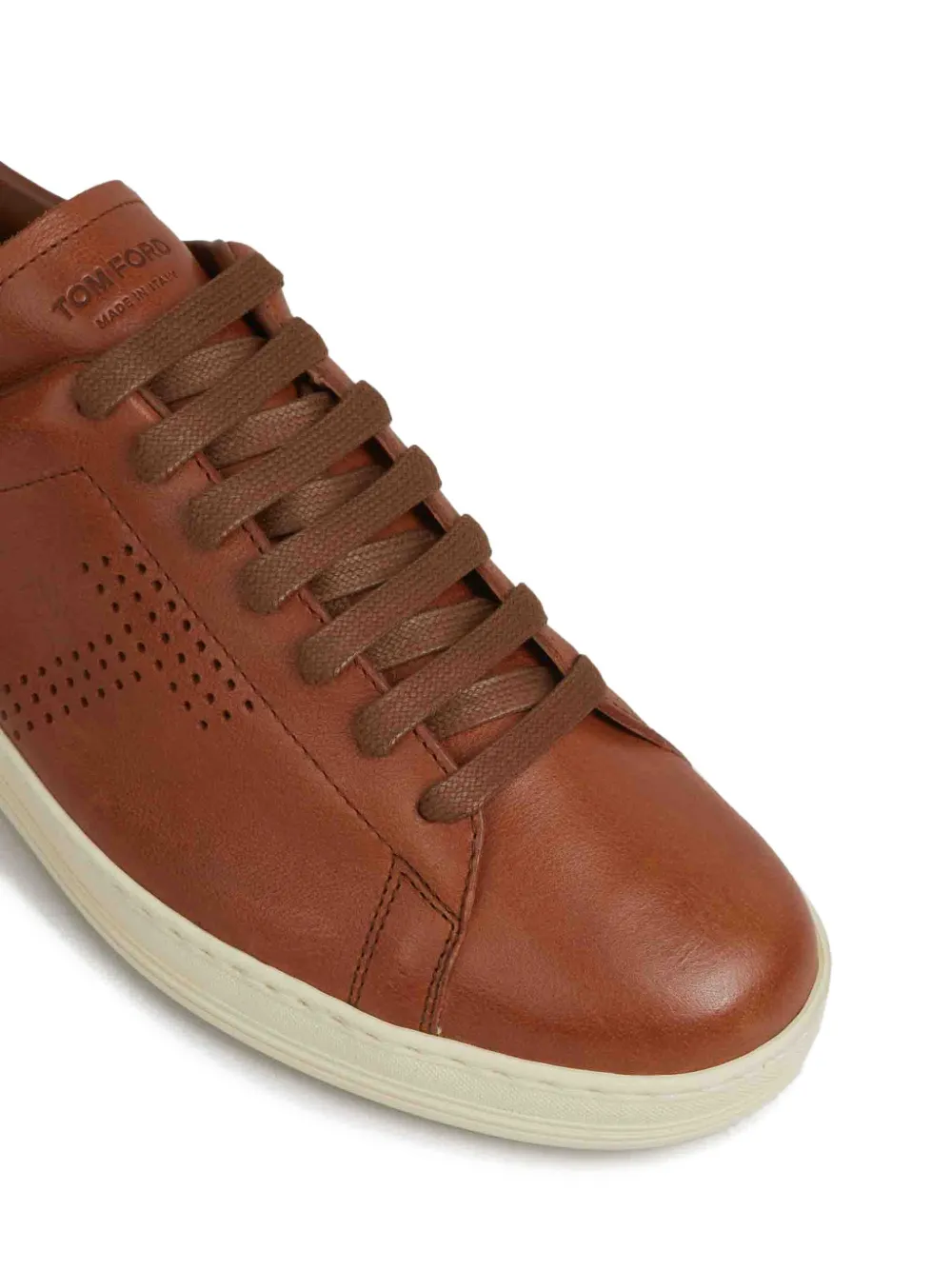 TOM FORD Sneakers met geperforeerd logo Bruin