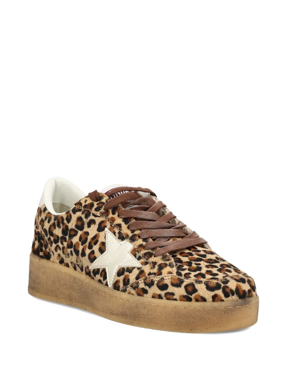 Golden Goose Star leren sneakers met luipaardprint Bruin