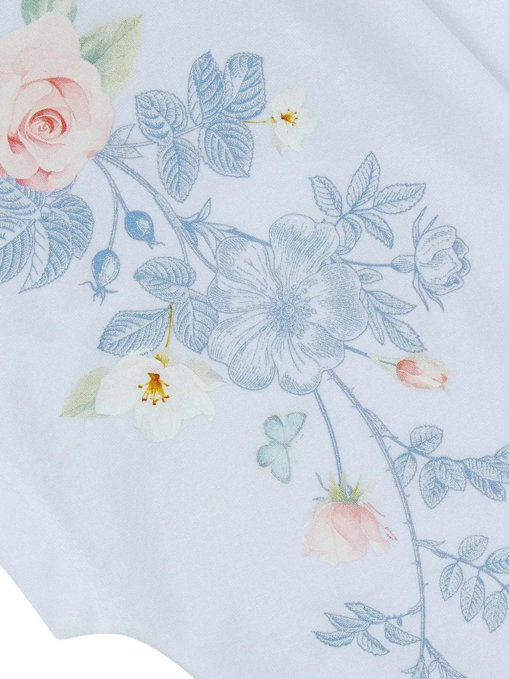 Lapin House Geknoopt T-shirt met bloemenprint Wit