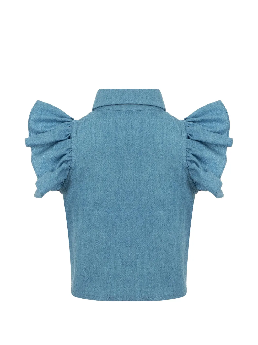Lapin House Gestrikt shirt met ruches Blauw