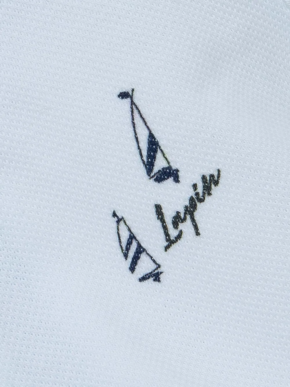 Lapin House Piqué romper met zeilbootprint Blauw