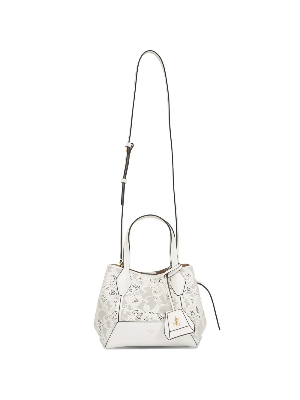 Jimmy Choo mini Lace Diamond tote bag - Bianco