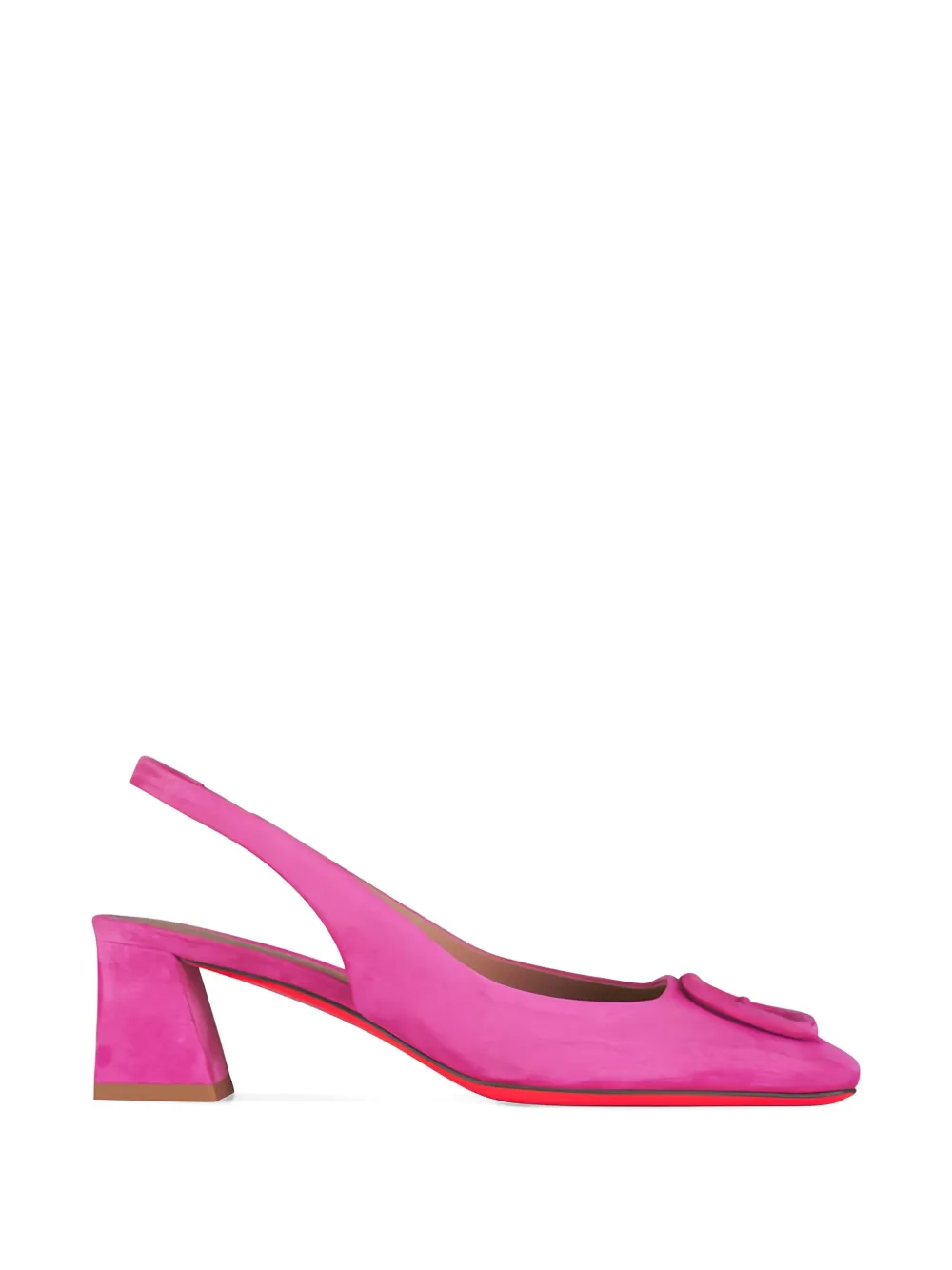 Santoni Marta buckle suede slingback pumps Roze