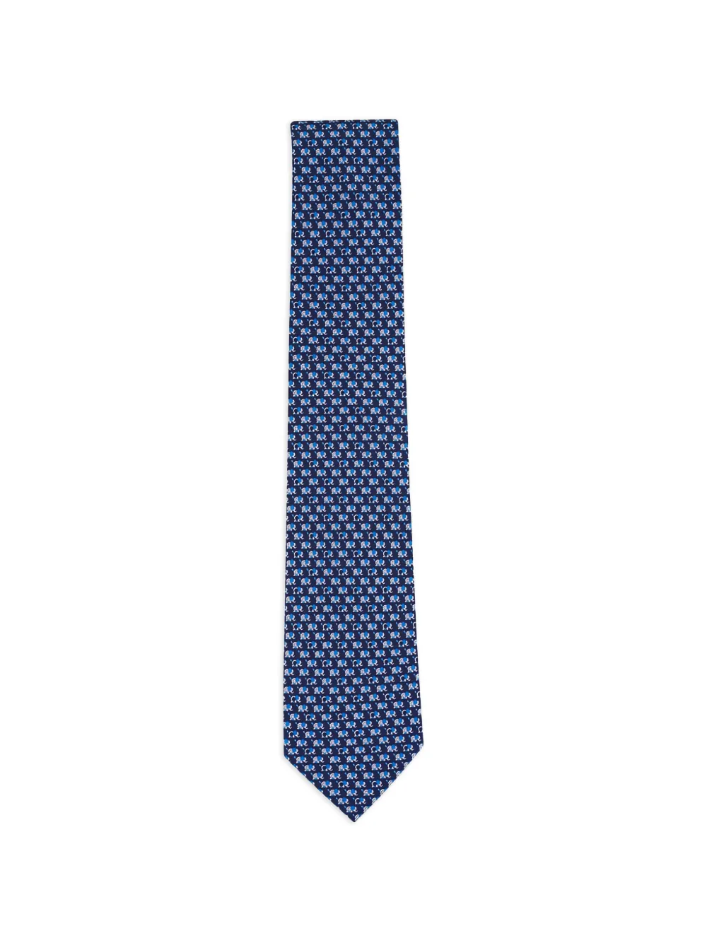Ferragamo elephant-print tie - Blu