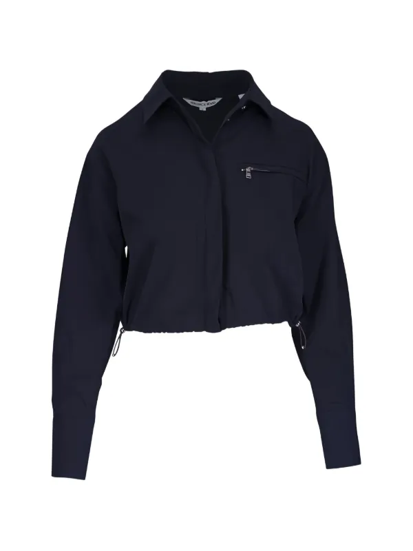 Veronica Beard Drawstring Collection Shirt in Blue