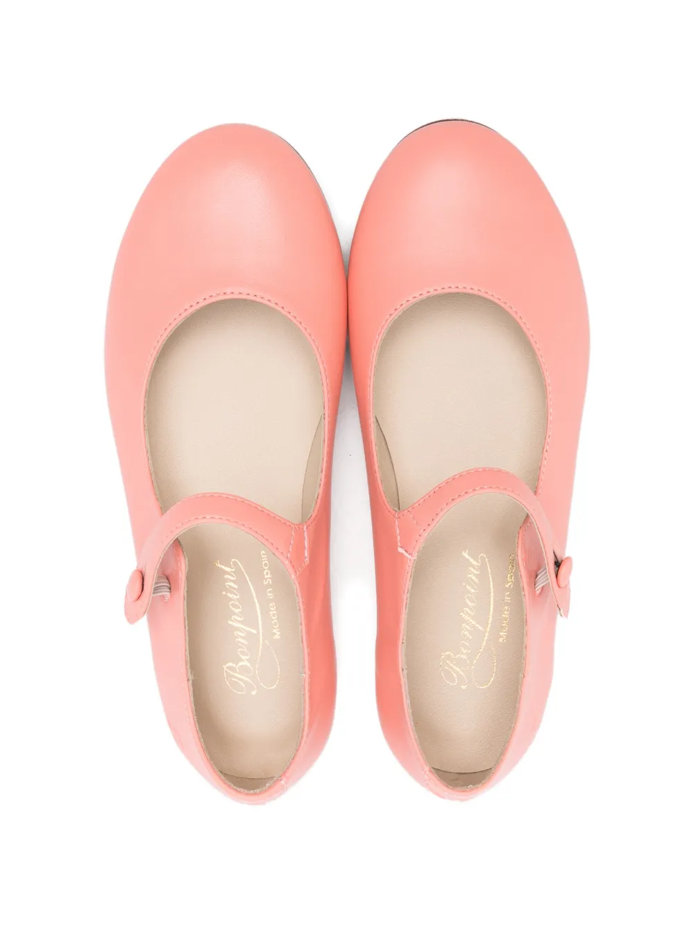 Bonpoint buttoned strap ballet flats Roze