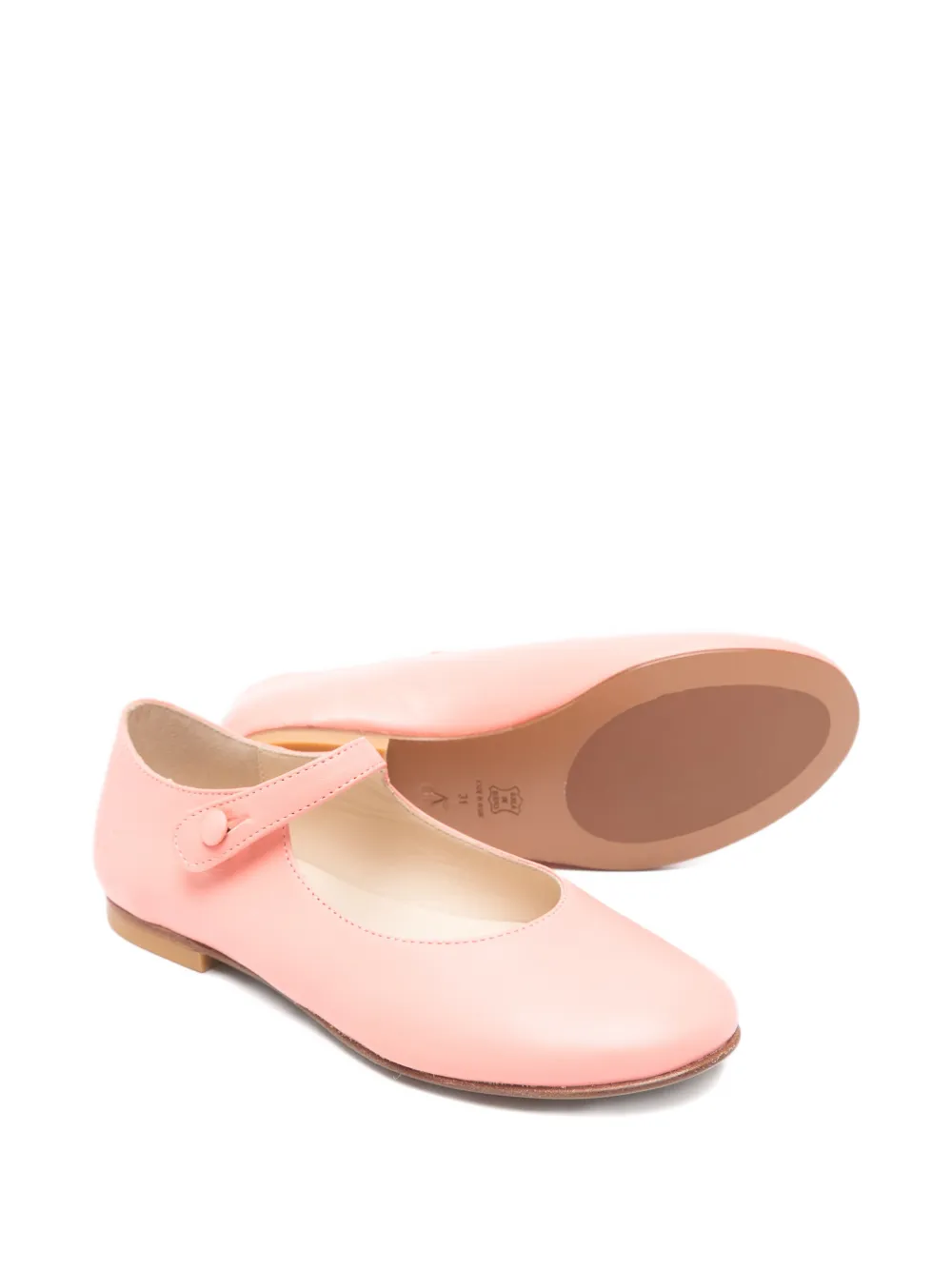 Bonpoint buttoned strap ballet flats Roze