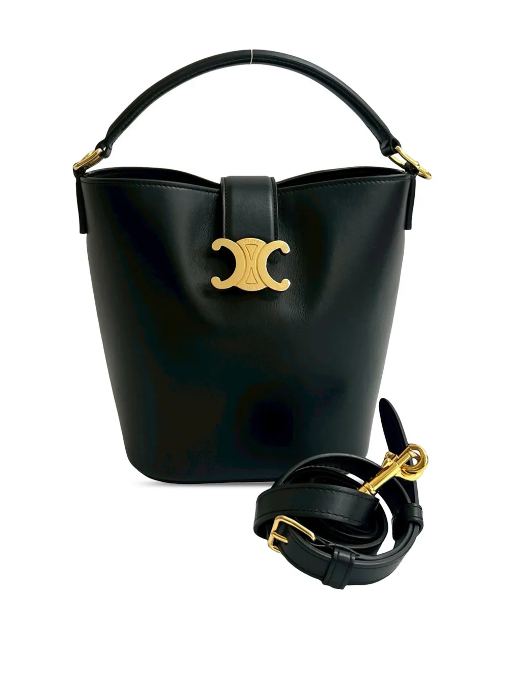 Celine Pre-Owned 2024 Small Smooth Calfskin Louise Bucket Bag satchel - Nero