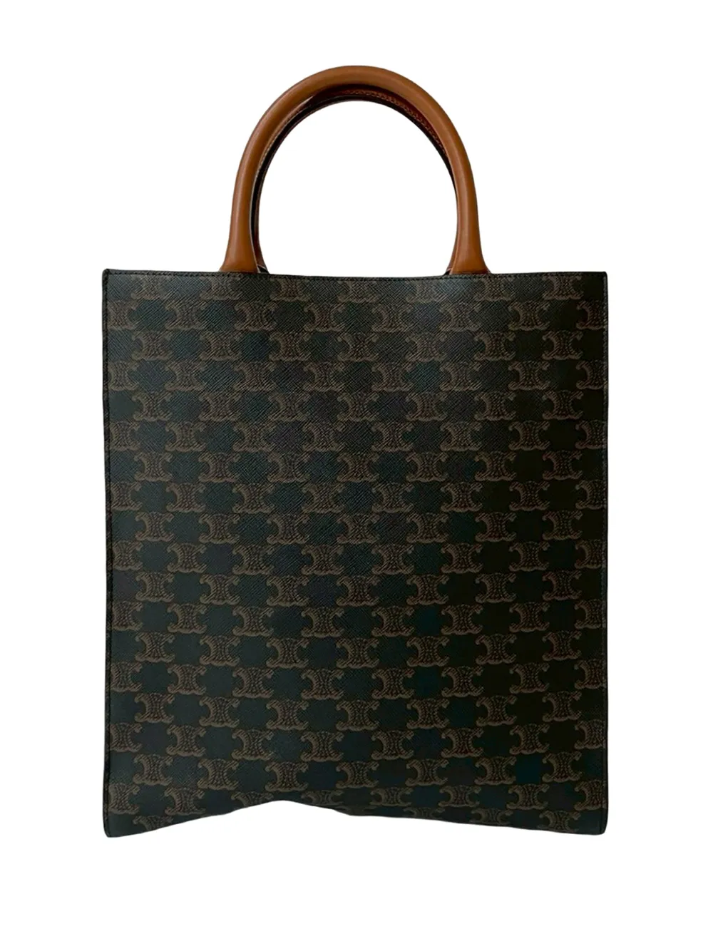 2021 Small Triomphe Coated Canvas Vertical Cabas Tote Satchel