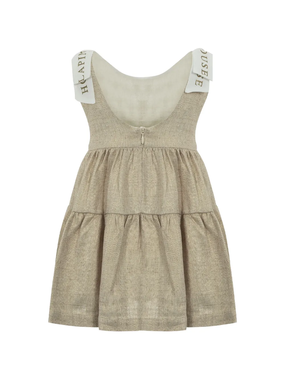 Lapin House Gelaagde jurk met logoband Beige