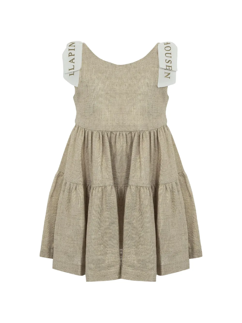 Lapin House logo-tape tiered dress - Toni neutri