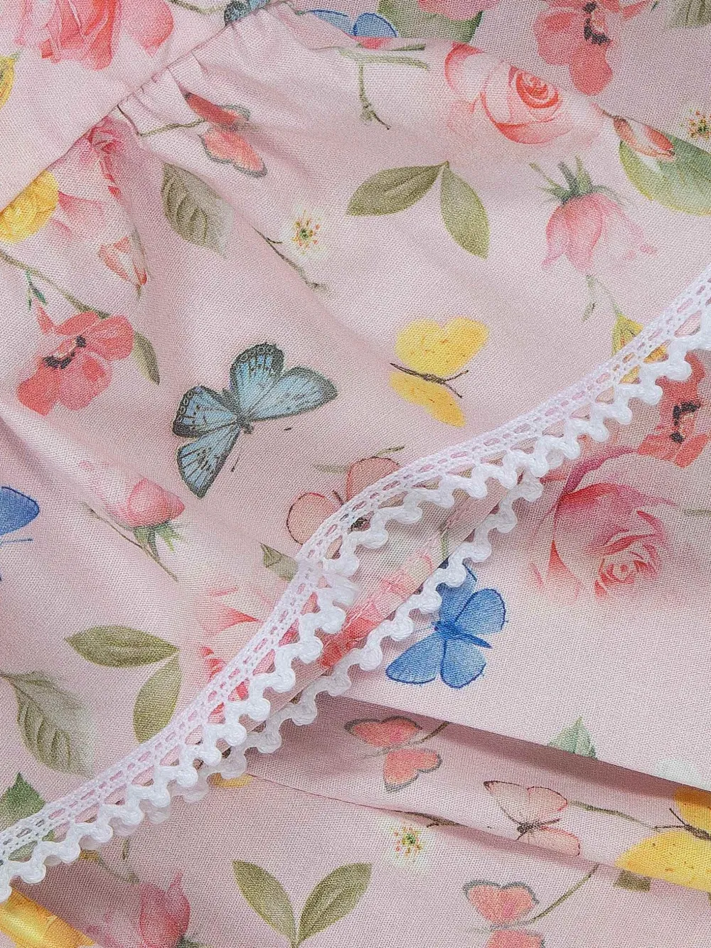 Ruffled-Trim Floral-Print Playsuit