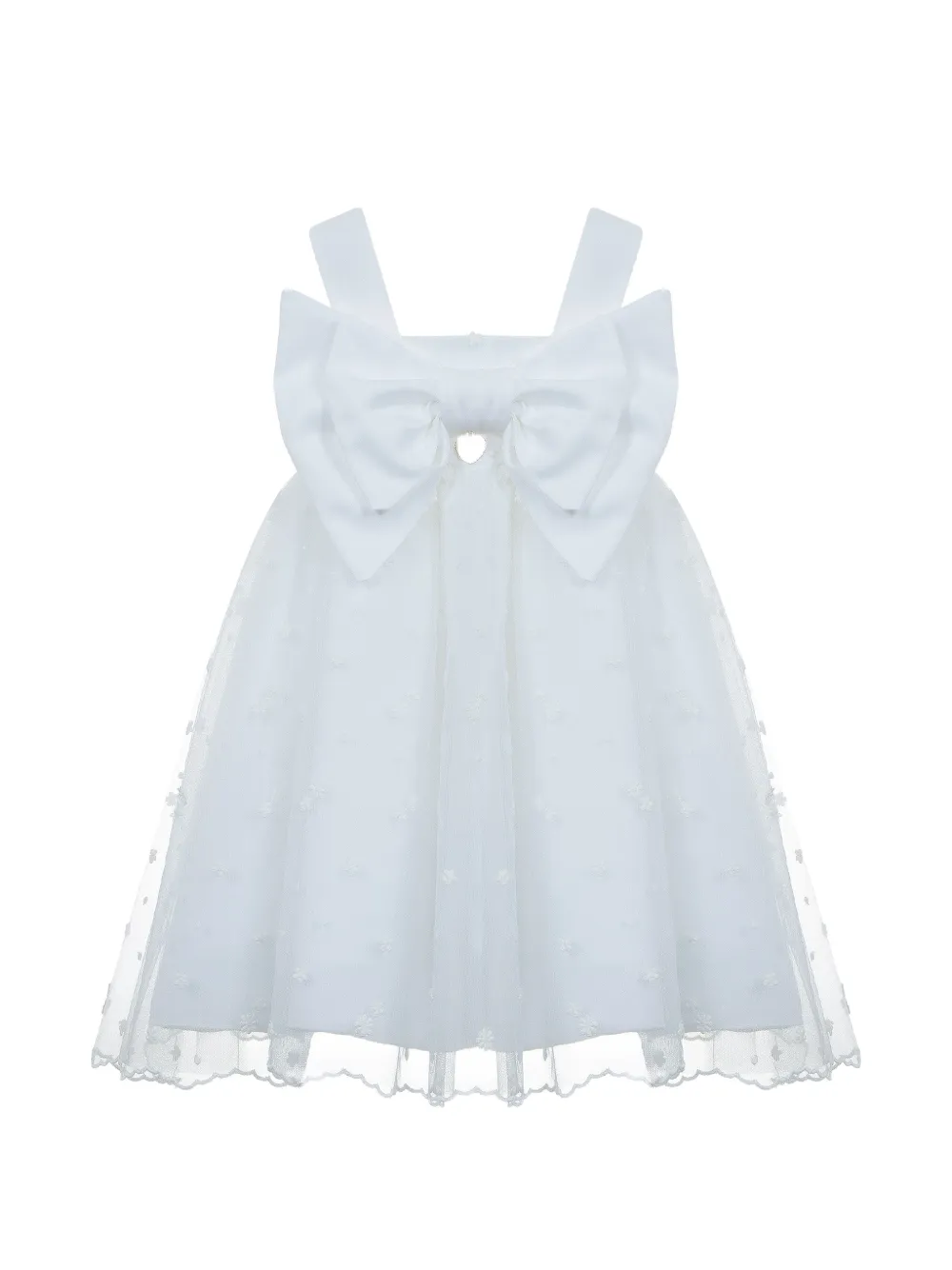 Lapin House Abito con ricamo - Bianco