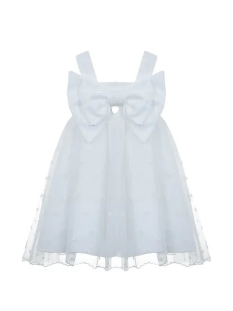 Lapin House bow-embellishment floral-embroidery dress