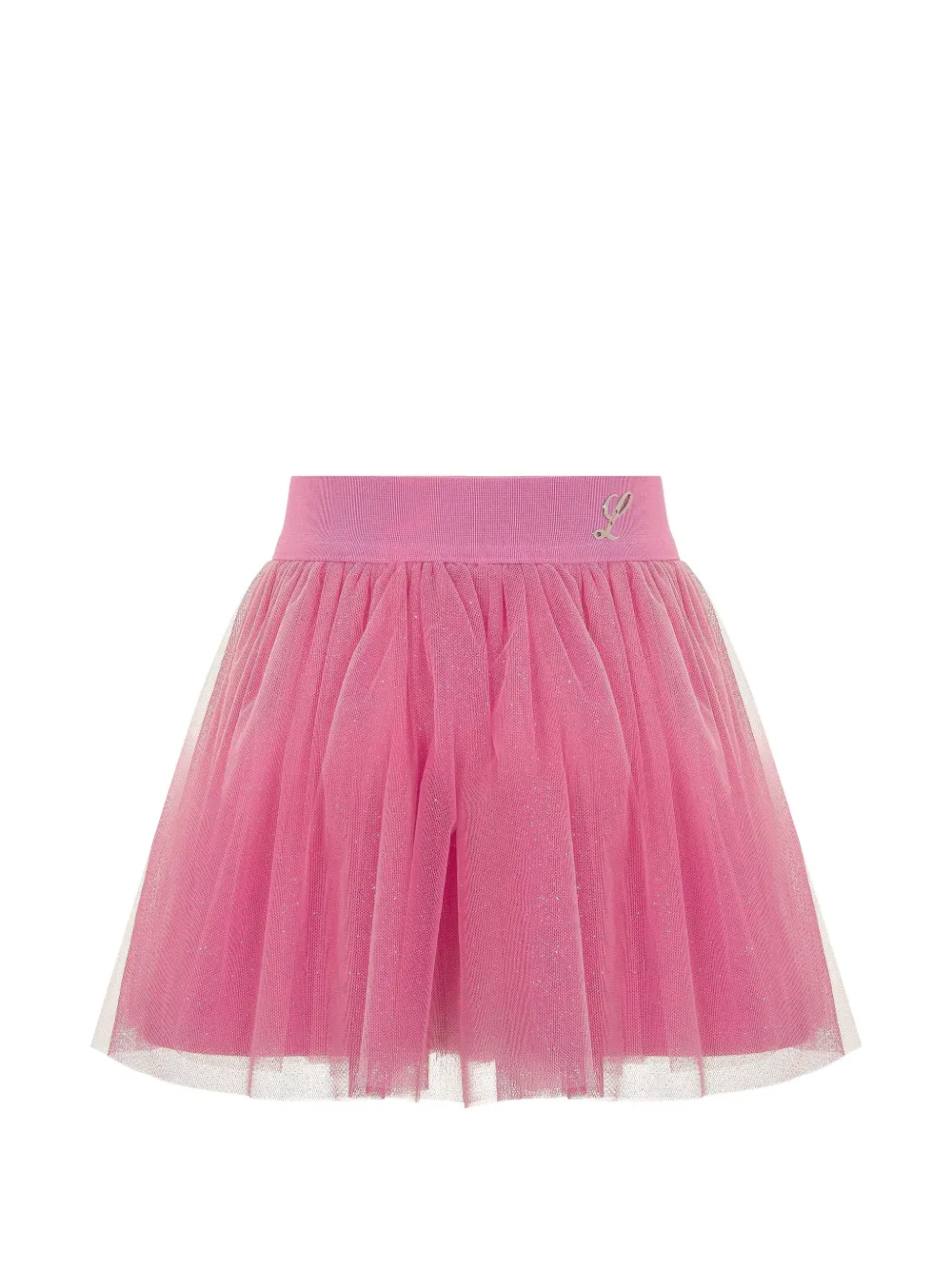 Lapin House tulle logo-plaque skirt - Rosa