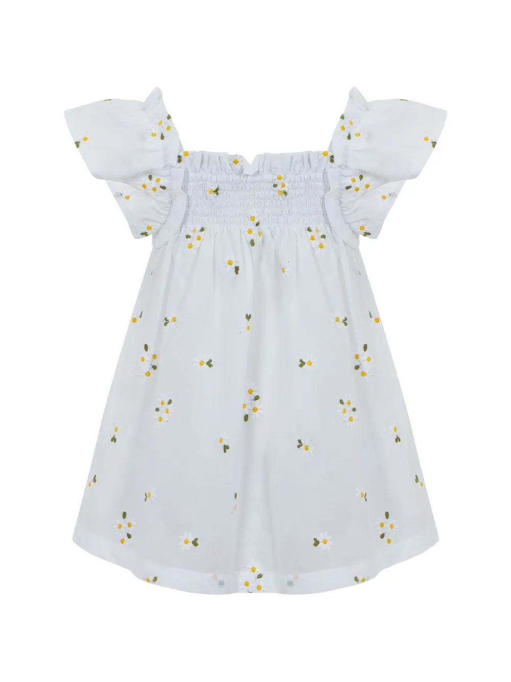 ruffled floral-print dress