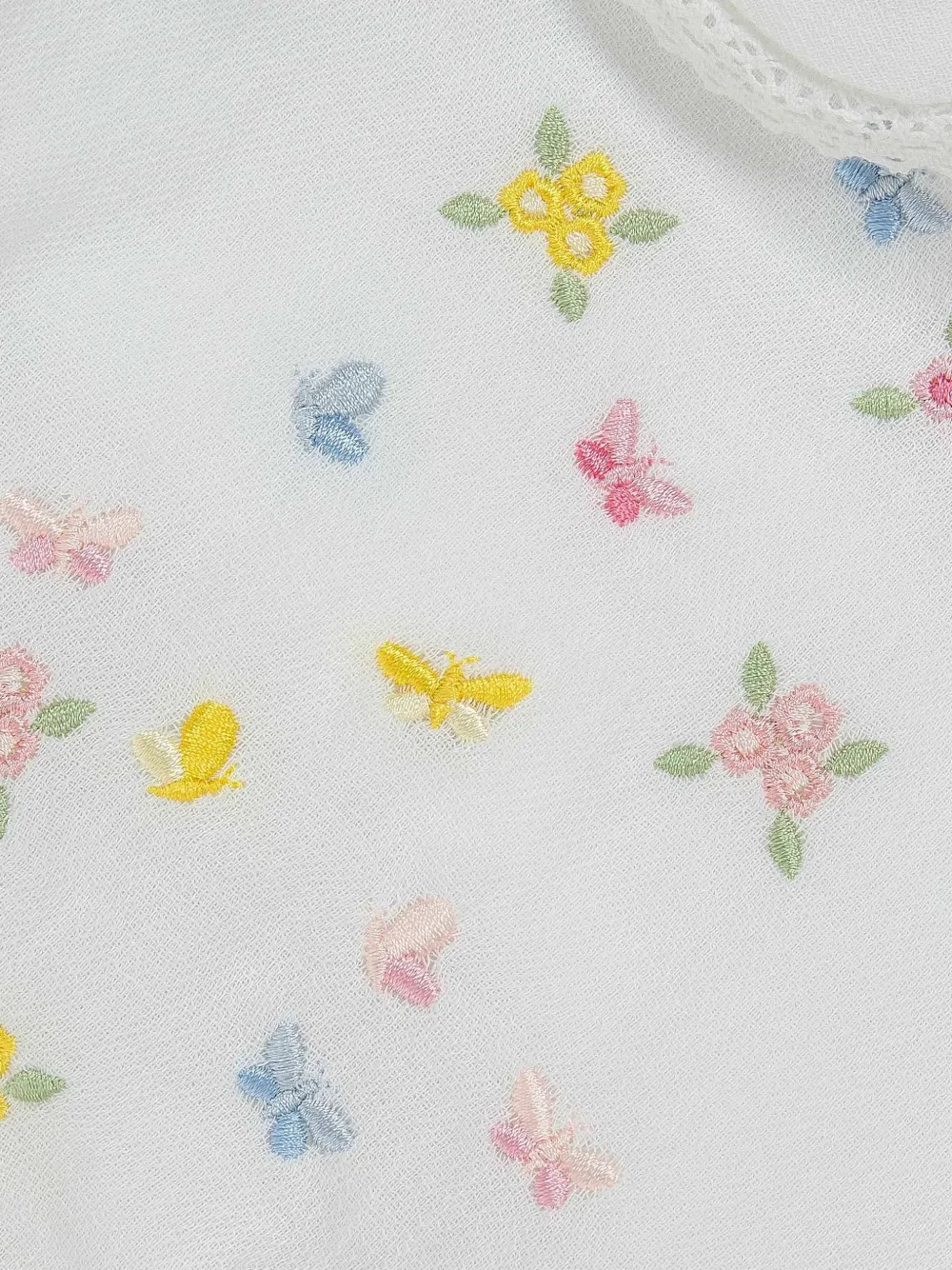 Lapin House Robe à Fleurs Brodées - Blanc 