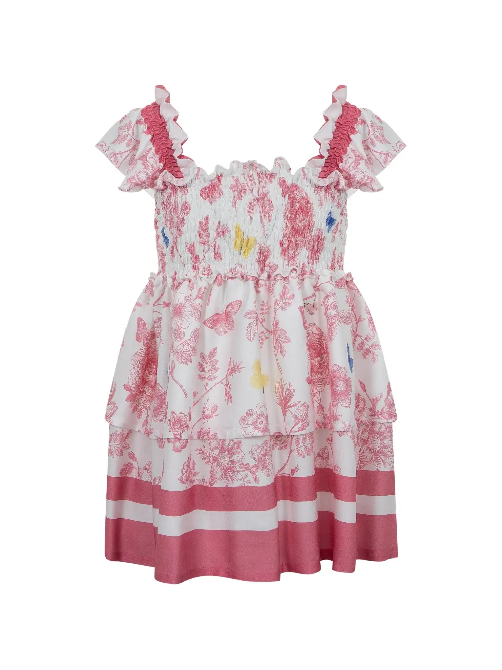 Lapin House Kleid mit Blumen-Print - Weiß