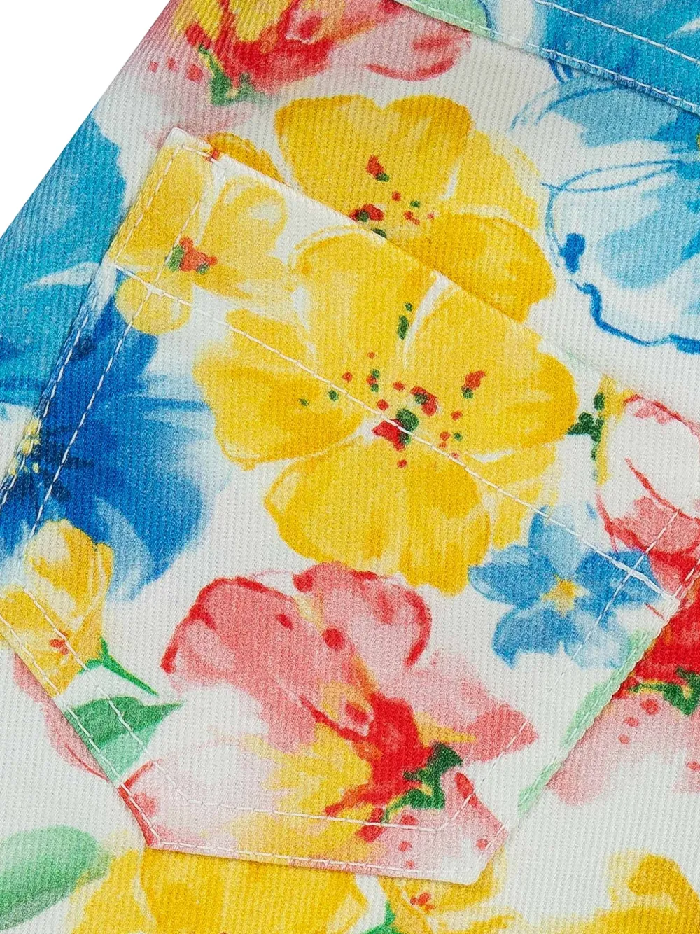 Lapin House Playsuit met bloemenprint en ruches Blauw