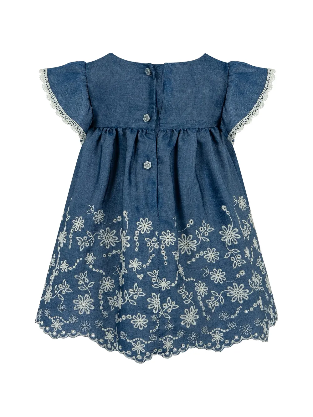Lapin House Twee paar jurken met geborduurde bloemen Blauw