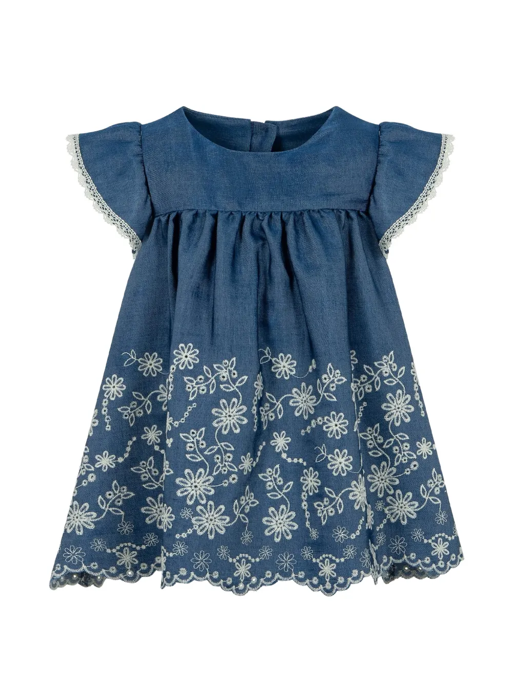  Lapin House Floral-embroidery Dress Set (set Of Two) - Blue 