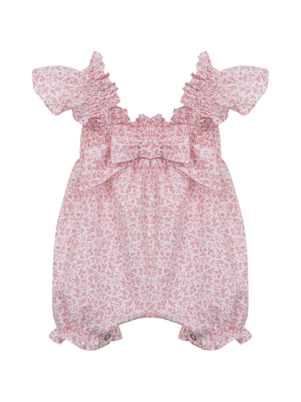 Lapin House ruffled-detail floral-print shortie set (set of two) - Rosa