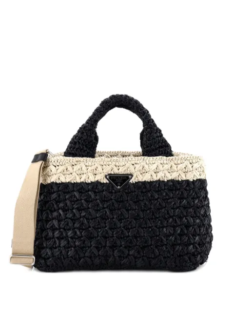 Prada Pre-Owned Convertible Open Woven Raffia Small tote bag