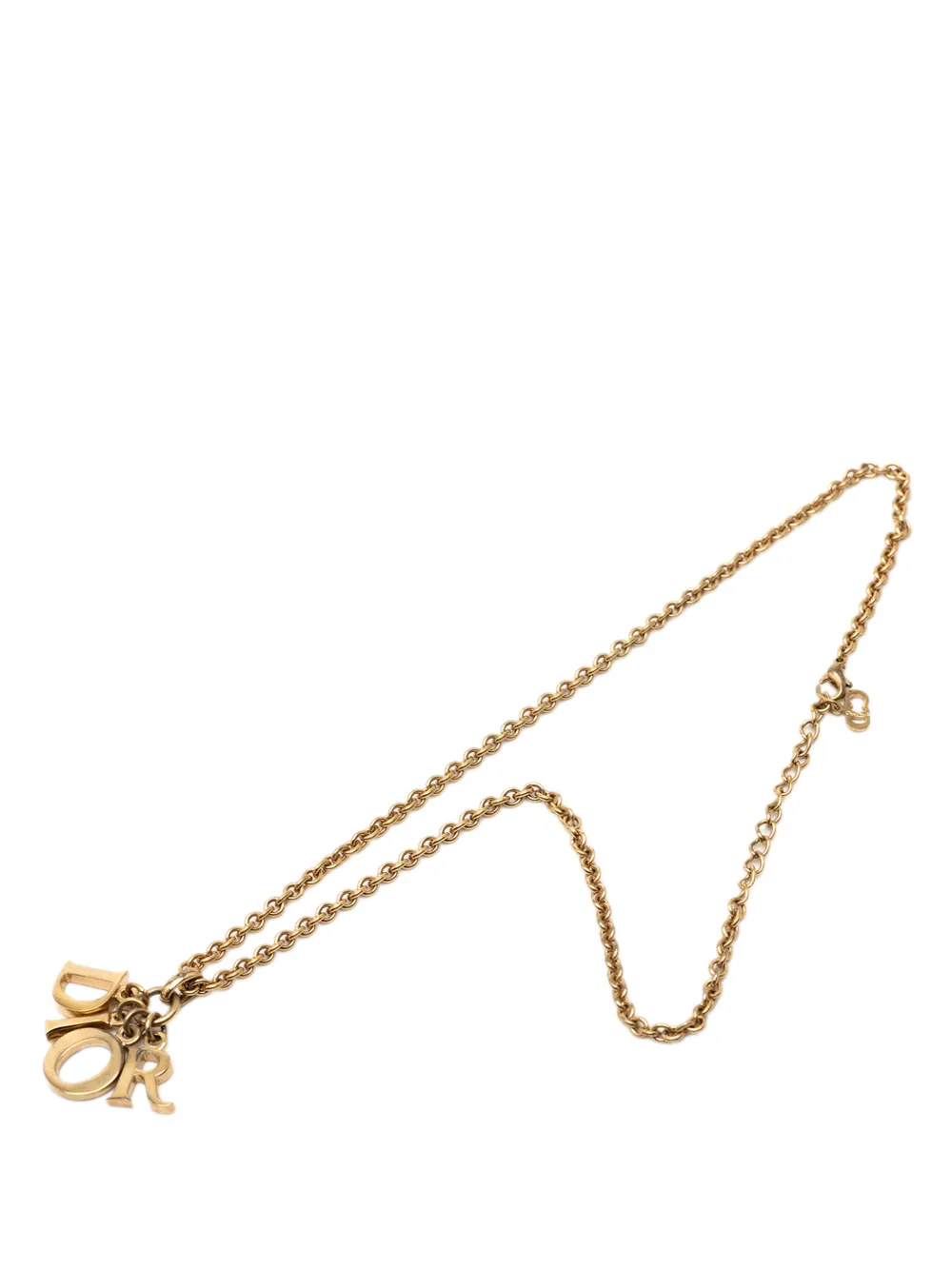 Christian Dior Pre-Owned 20th Century Gold Plated Logo Pendant Necklace costume necklace - Oro