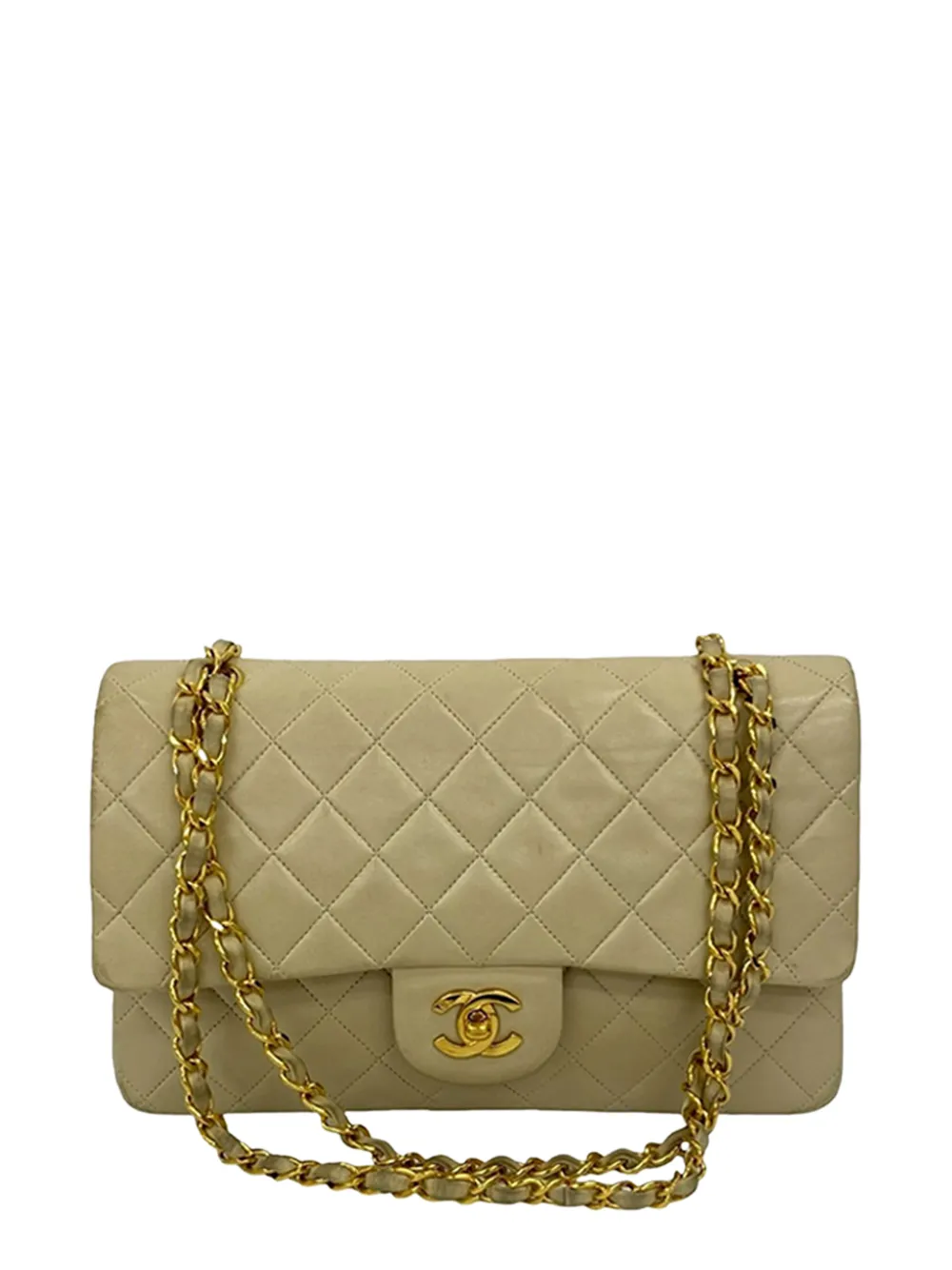 CHANEL Pre-Owned 1991-1994 Medium Classic Lambskin Double Flap shoulder bag - Bianco