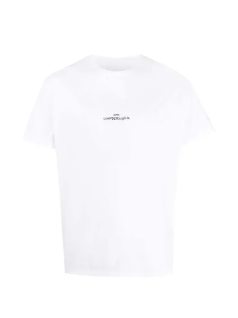 Maison Margiela 로고 자수 크루 넥 티셔츠