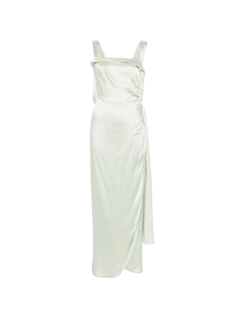 Maison Margiela satin draped maxi dress - Verde