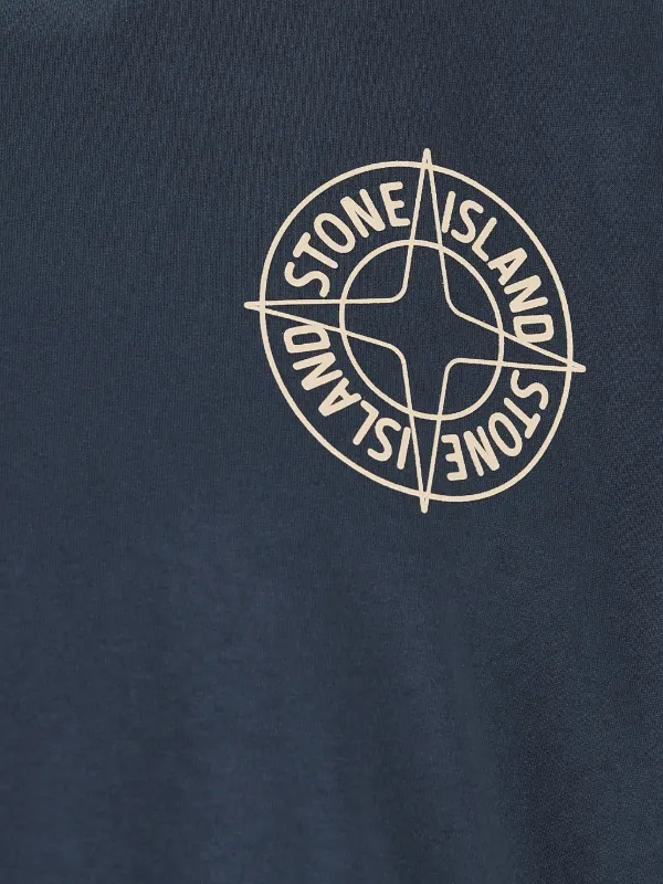 Stone Island Outline Compass Logo T-shirt | Blue | FARFETCH